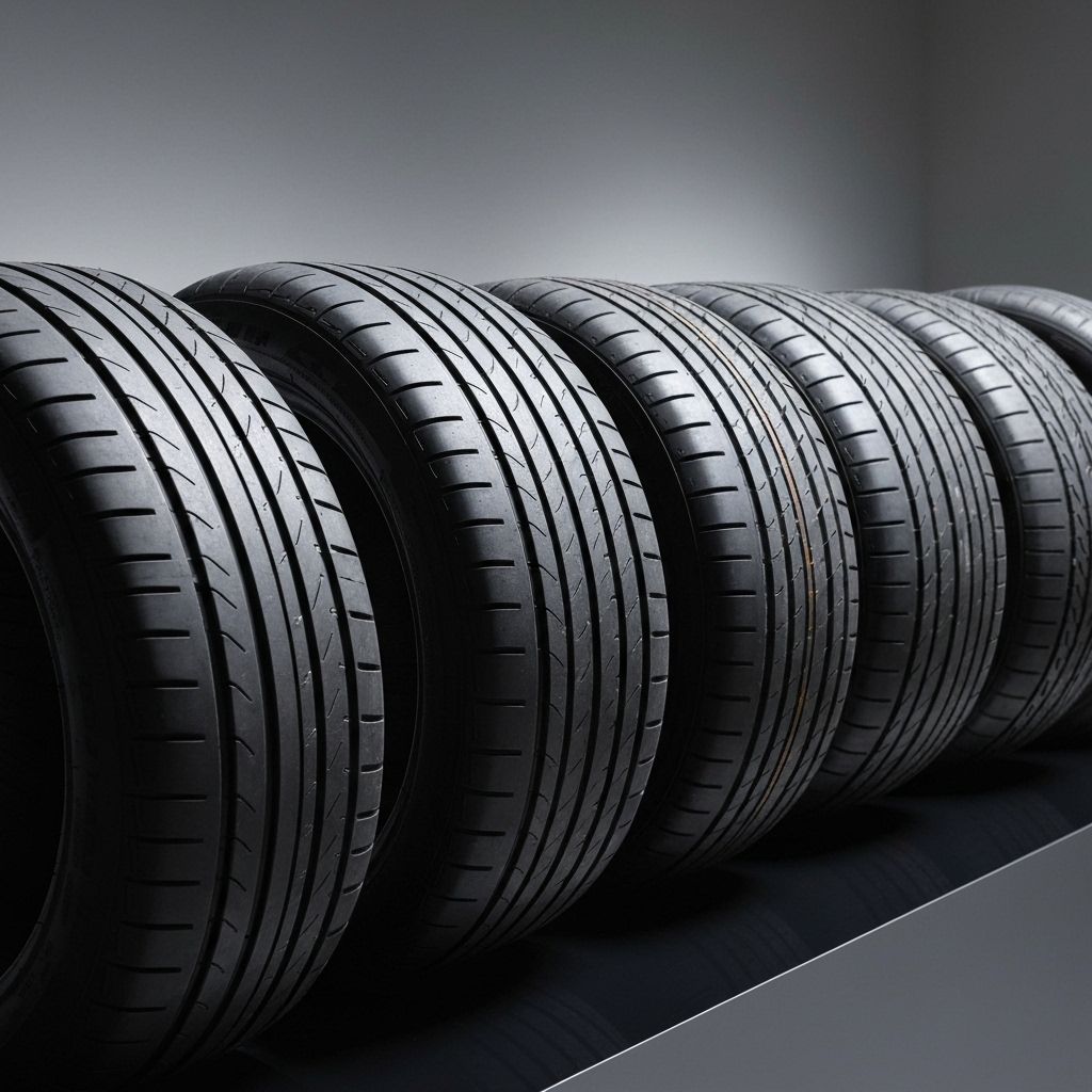 Premium dekk med detaljert mønster på rad